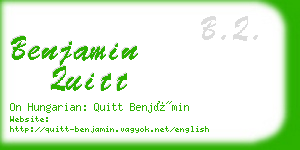 benjamin quitt business card